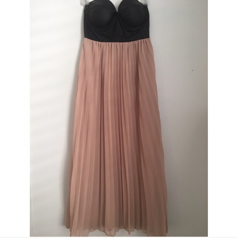 Reverse Faux-Leather Bustier Dress
